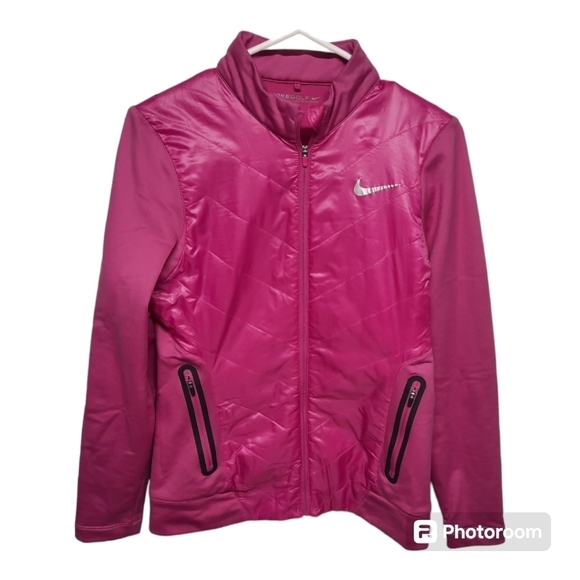 NIKE Golf (Women's Small) Pink Full Zip Athletic Performance Jacket - Picture 1 of 6